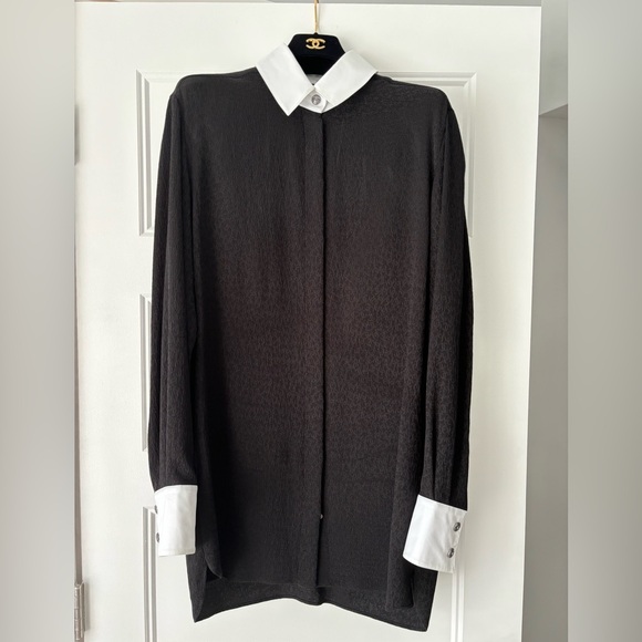 Chanel Fall / Winter 2021 Silk Tunic Black Size 36